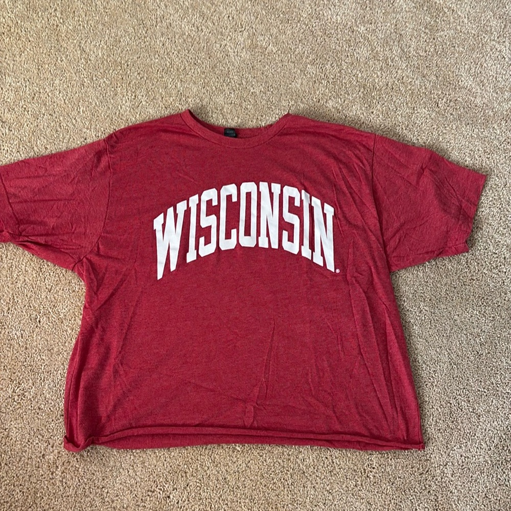Tultex Wisconsin logo tshirt in red
